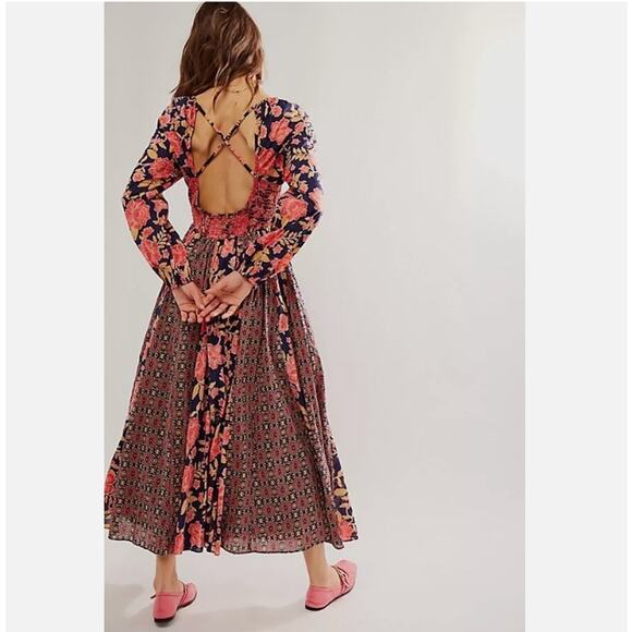 Free People Womens A New Way Maxi Dress Multicolor L NWT - Picture 4 of 11